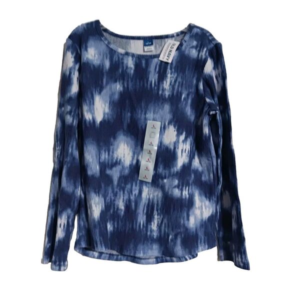 NWT Girls Old Navy Cozy LS Printed Rib Knit Tee Size S 6-7 Tie Dye - Picture 1 of 4